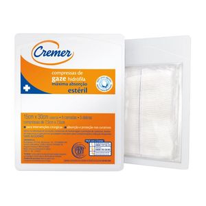 Compressa De Gaze Hidrofila Cremer 11 Fios 7,5cm X 7,5cm 5u