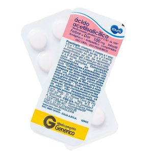 Acido Acetilsalicilico 100mg 10 Comprimidos - Ems Generico