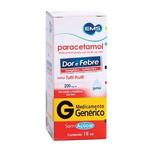 Paracetamol 200mg/Ml Soluçao Oral 15ml - Ems Generico