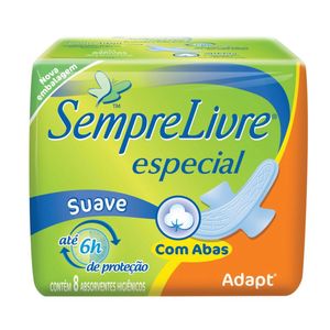 Absorvente Com Abas Toque Suave Adapt Especial Sempre Livre 8u