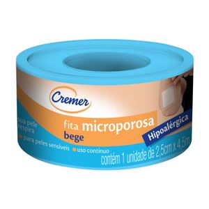 Fita Microporosa Hipoalergica Bege Cremer 2,5cm X 4,5m