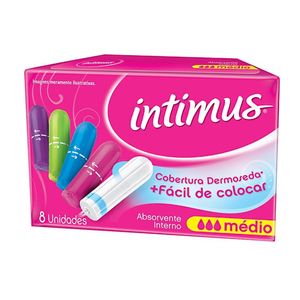 Absorvente Interno Medio Fluxo Moderado Intimus 8un