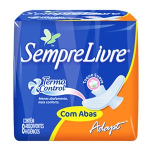 Absorvente Com Abas Toque Suave Adapt Sempre Livre 8u