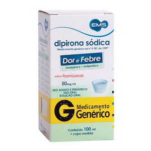 Dipirona Monoidratada 50mg/Ml Soluçao Oral 100ml - Ems Generico