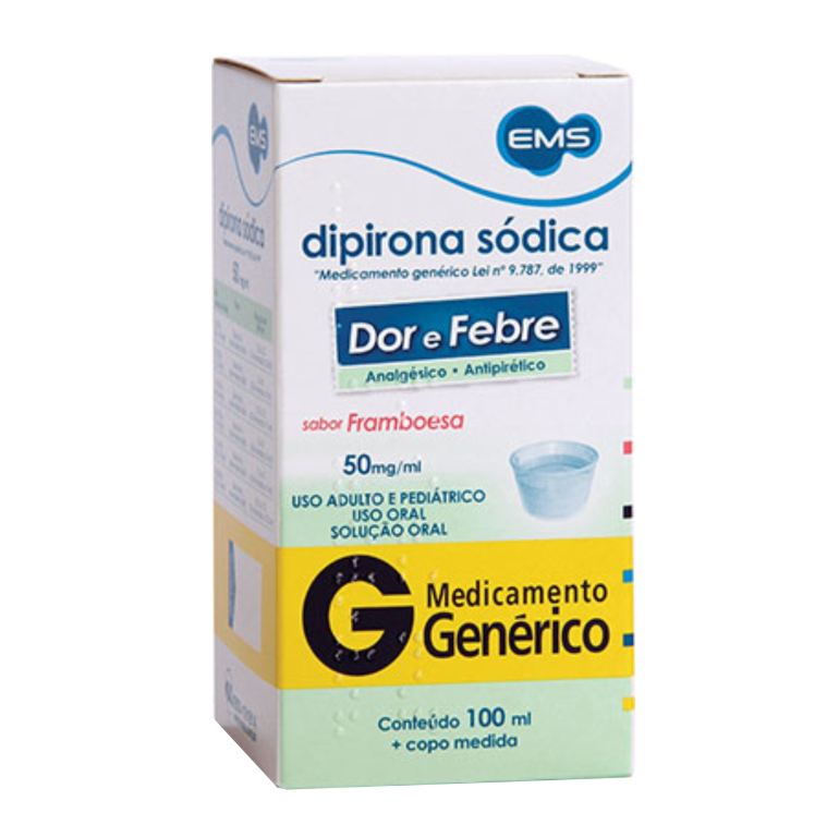 Dipirona Monoidratada 50mg/Ml Soluçao Oral 100ml - Ems Generico - São ...