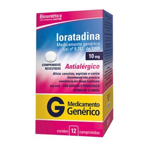 Loratadina 10mg 12 Comprimidos - Biosintetica Generico