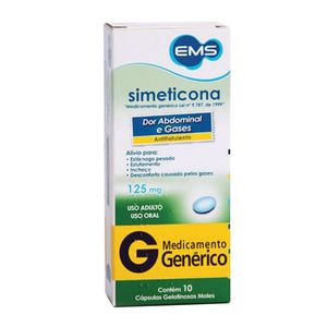 Simeticona 125mg 10 Capsulas Gelatinosas - Ems Generico