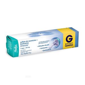 Sulfato De Neomicina 5mg/G + Bacitracina 250ui/G Pomada 50g - Medley Generico