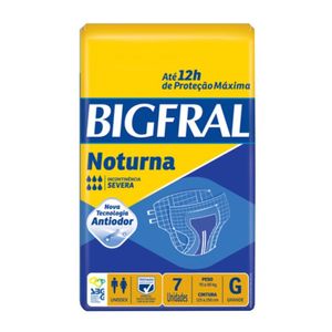 Fralda Geriatrica Noturna Bigfral Tamanho Grande 7u