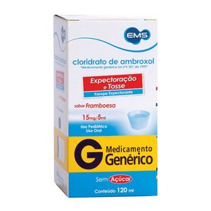 Cloridrato De Ambroxol 15mg/5ml Xarope Pediatrico 120ml - Ems Generico