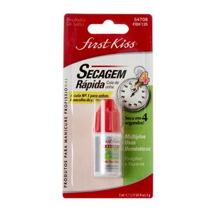 Cola Para Unhas Secagem Rapida First Kiss 3ml