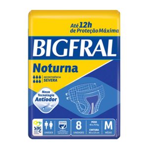 Fralda Geriatrica Noturna Bigfral Tamanho Medio 8u
