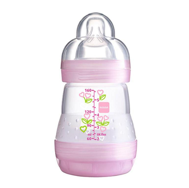 mamadeira-ortodontica-first-bottle-bico-fluxo-lento-menina-mam-160ml