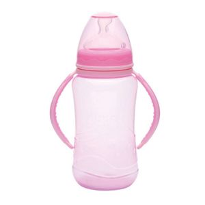 Mamadeira Big Aquarela Ortodontica Com Alça Nº2 Rosa Kuka 330ml