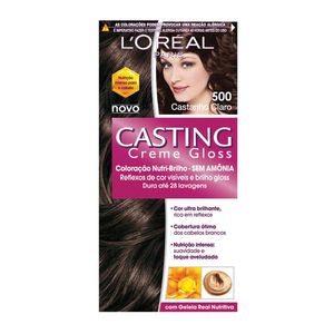 Tintura Creme 500 Castanho Claro Sem Amonia Casting Creme Gloss