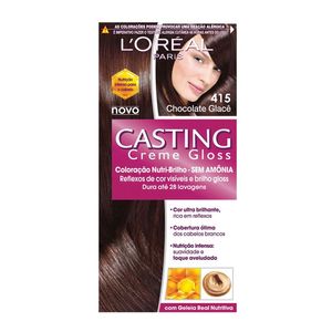 Tintura Creme 415 Chocolate Glace Sem Amonia Casting Creme Gloss