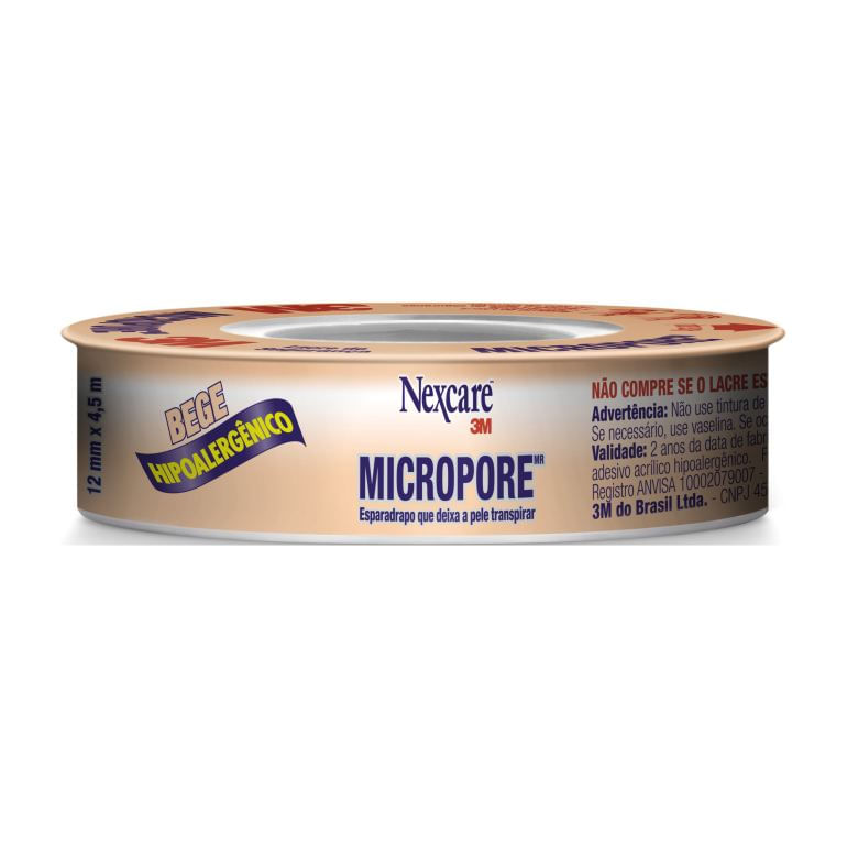 fita-micropore-nexcare-bege-12mm-x-45m