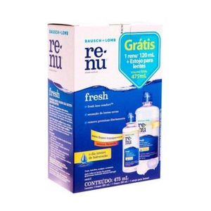 Soluçao Para Lentes De Contato Renu Fresh 355ml Gratis  120ml + Estojo Para Lentes