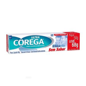 Creme Fixador De Dentadura Ultra Corega Sem Sabor Pague 50g Leve 68g