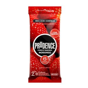 Preservativos Cores E Sabores Morango Prudence 6u