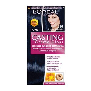 Tintura L'Oréal Paris 210 Preto Azulado Sem Amonia Casting Creme Gloss