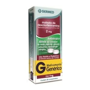 Maleato De Dexclorfeniramina 2mg 20 Comprimidos - Germed Generico