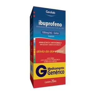 Ibuprofeno 100mg/Ml Geolab Genérico Suspensão Oral Gotas 20ml
