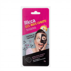 Mascara Facial Preta 1,2,3 Adeus Cravos! 8g Ricca