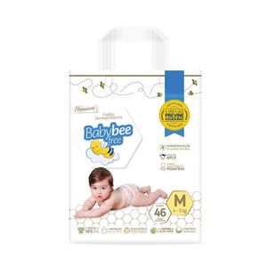 Fralda Premium Dermoprotetora Tamanho Medio 46u Baby Bee Free