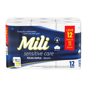 Papel Higiênico Sensitive Mili 12 Rolos