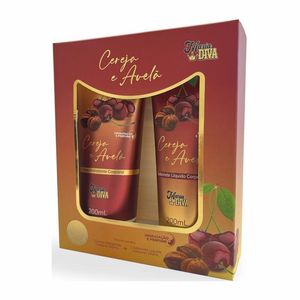 Kit Maria Diva Hidratante 200ml + Sabonete Líquido 200ml Cereja e Avelã
