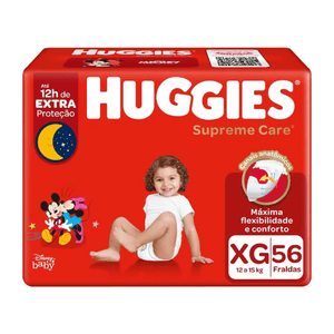 Fralda Supreme Care Huggies Tamanho XG 56un Hiper