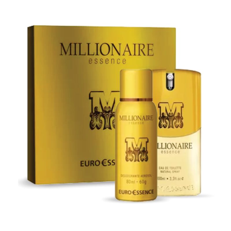 Kit-Euro-Essence-Millionaire-Perfume-100ml---Desodorante-Aerosol-80ml