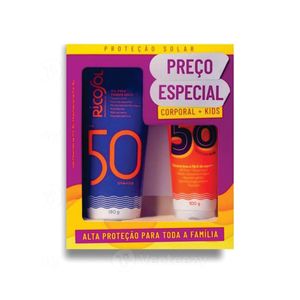 Kit Ricosol Protetor Solar FPS 50 Toque Seco 180g + FPS 50 Kids com 100g
