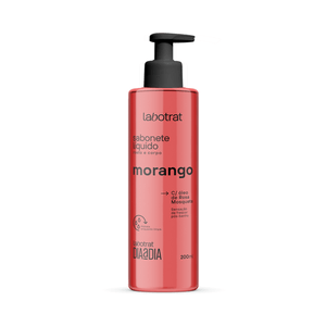 Sabonete Líquido Labotrat Morango Corpo e Rosto Dia a Dia 190ml