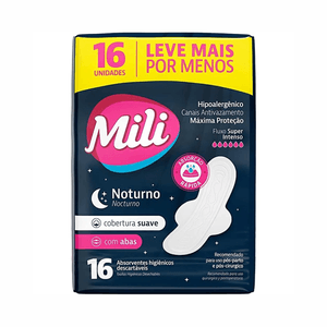 Mili Absorvente Noturno Suave c/abas – L16 PG14
