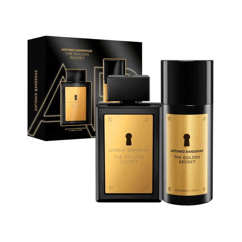 -Kit-masculino-Antonio-Banderas-The-Golden-Secret-Perfume-EDT-100ML---Desodorante-Spray-150ML-