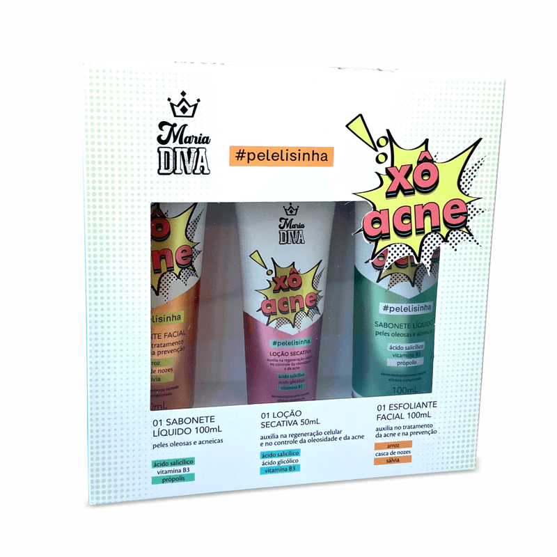 Kit-Maria-Diva-Xo-Acne-Sabonete---Esfoliante---Locao-Secativa