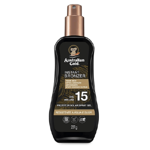 Protetor Solar Australian Gold Instant Bronzer Spray Gel FPS15