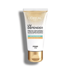 Protetor Solar Facial L'Oréal UV Defender FPS60 Cor Média 40g