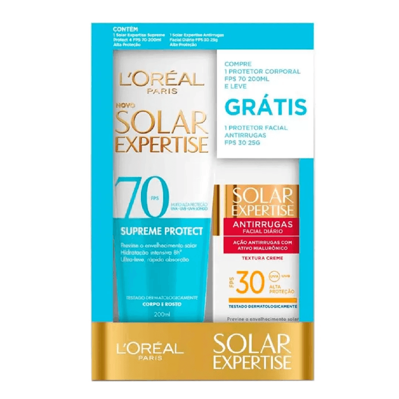 Kit-Protetor-Solar-L-Oreal-Expertise-Corporal-FPS70-200ml-Facil-FPS30-25g