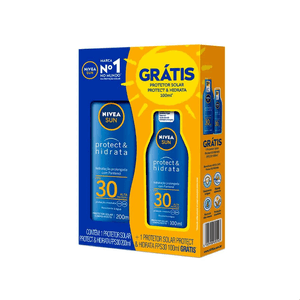 Kit Protetor Solar Corporal Nivea Sun Protect & Hidrata FPS30 200ml + 100ml