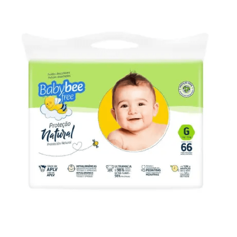 Fralda-Baby-Bee-Free-Protecao-Natural-G-66unid