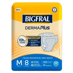 Fralda Geriátrica Bigfral Derma Plus M 8unid