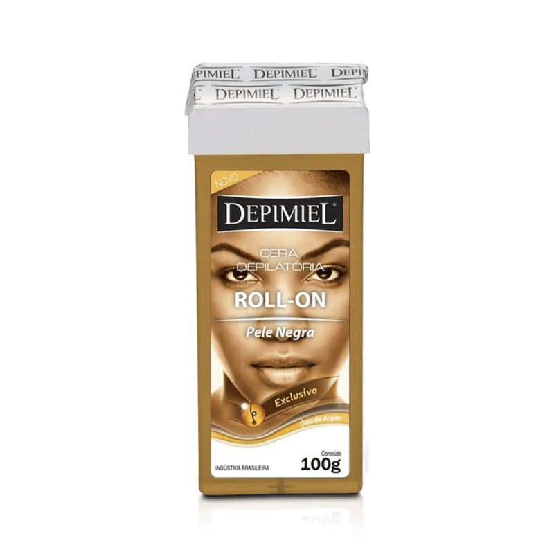 Cera-Depilatoria-Roll-On-Depimiel-Peles-Negras-Refil-100g