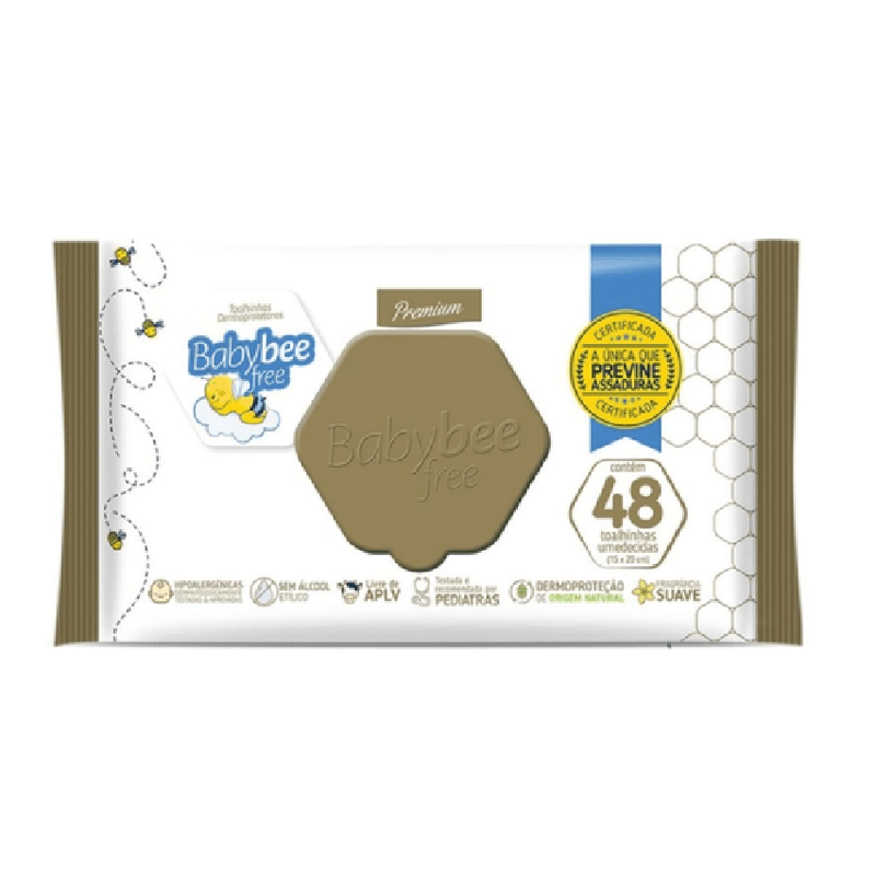 Toalhinhas-Umedecidas-Dermoprotetoras-Premium-Baby-Bee-Free-12und