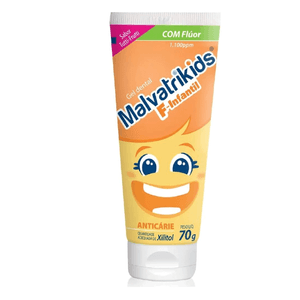 Gel Dental Infantil Com Fluor E Xilitol Para Crianças De 4 A 7 Anos Malvatrikids F-Infantil 70g