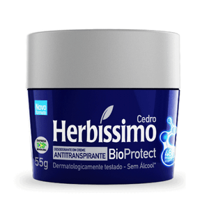 Desodorante Antitranspirante Creme Herbíssimo Cedro Bioprotect 55g