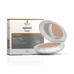 Pó Compacto Episol Color Protetor Solar Mantecorp FPS 50 Cor 2 Claro