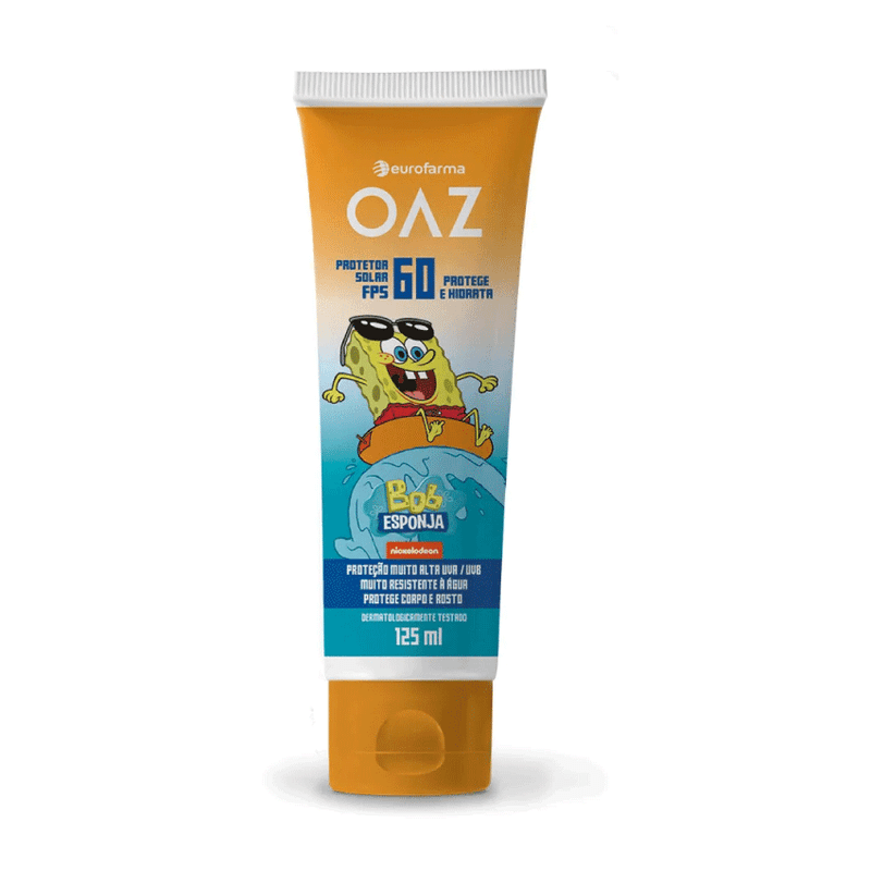 Protetor-Solar-Infantil-OAZ-Bob-Esponja-FPS60-125ml
